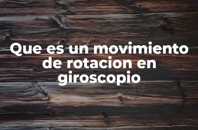 Que es un Movimiento de Rotacion en Giroscopio