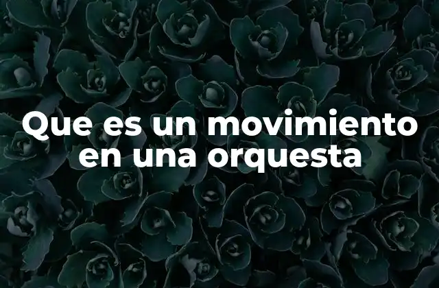 Que es un Movimiento en una Orquesta