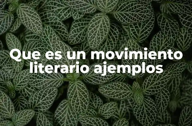 Que es un Movimiento Literario Ajemplos
