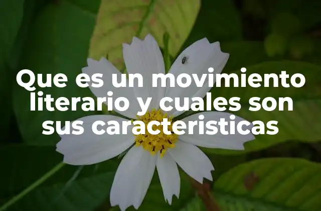 Que es un Movimiento Literario y Cuales Son Sus Caracteristicas