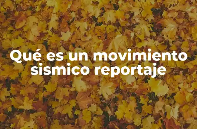 Qué es un Movimiento Sismico Reportaje