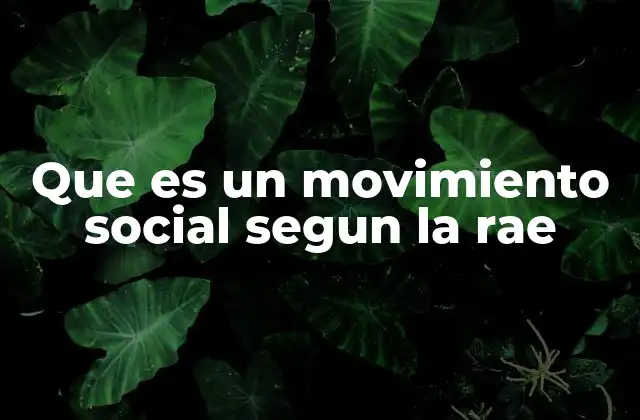 Que es un Movimiento Social Segun la Rae