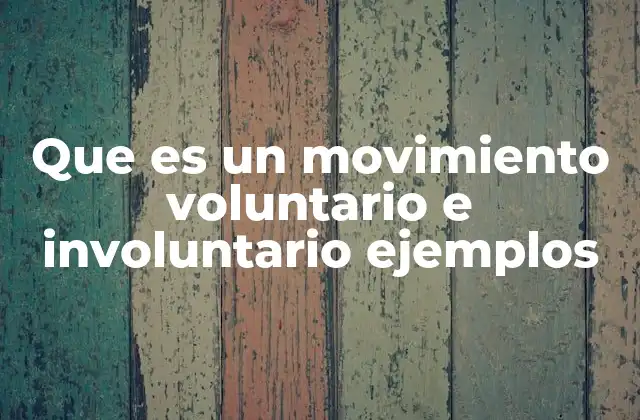 Que es un Movimiento Voluntario e Involuntario Ejemplos
