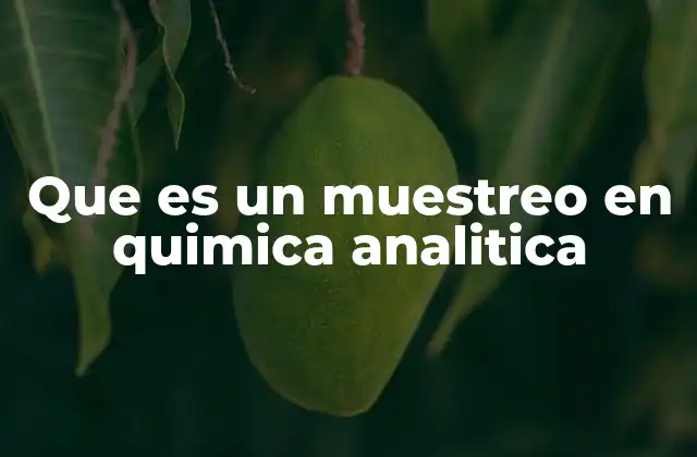 Que es un Muestreo en Quimica Analitica