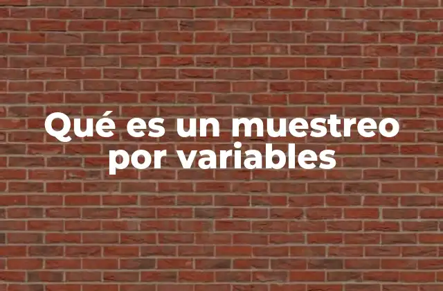 Qué es un Muestreo por Variables