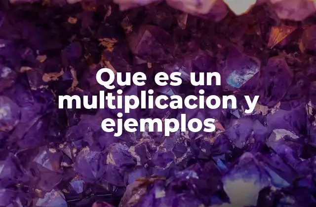 Que es un Multiplicacion y Ejemplos