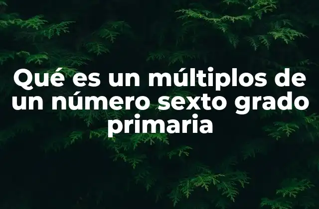 Qué es un Múltiplos de un Número Sexto Grado Primaria