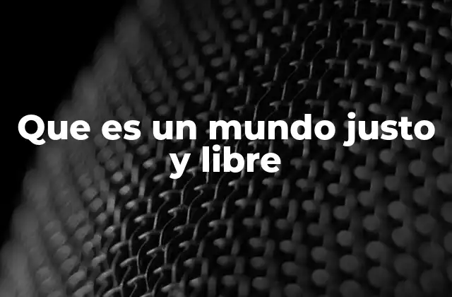 Que es un Mundo Justo y Libre