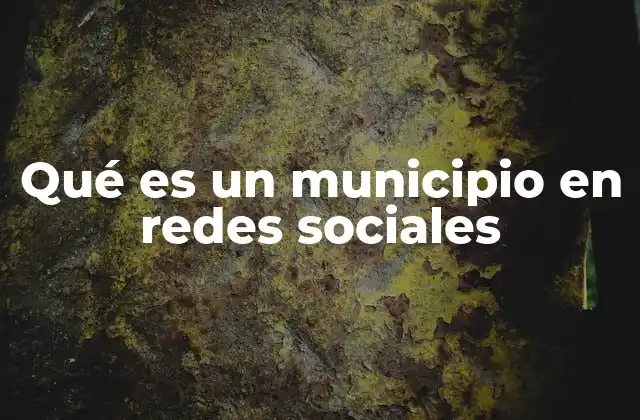 Qué es un Municipio en Redes Sociales