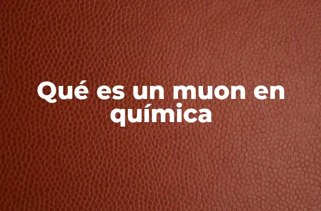 Qué es un Muon en Química