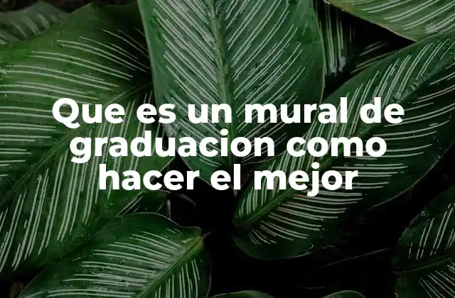Que es un Mural de Graduacion como Hacer el Mejor