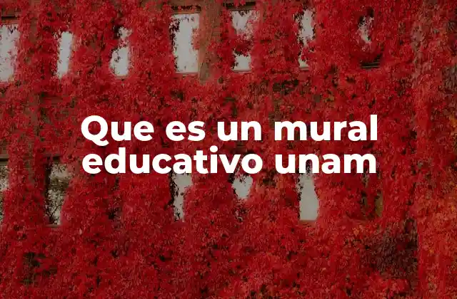 Que es un Mural Educativo Unam