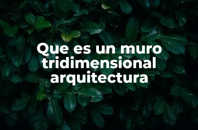 Que es un Muro Tridimensional Arquitectura