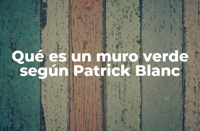 La evolución del concepto de muro verde a través de la obra de Patrick Blanc