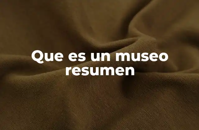 Que es un Museo Resumen