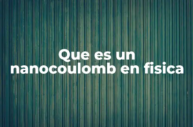 Que es un Nanocoulomb en Fisica
