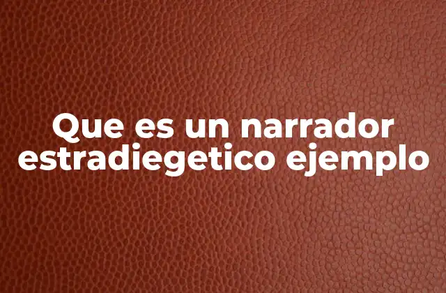 Que es un Narrador Estradiegetico Ejemplo