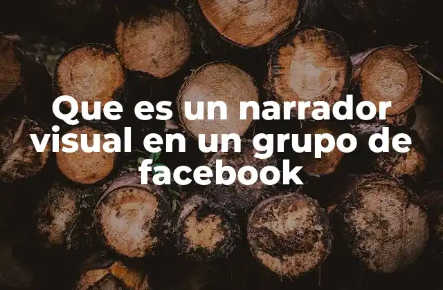 Que es un Narrador Visual en un Grupo de Facebook