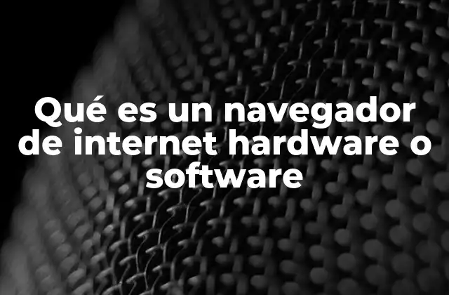 Qué es un Navegador de Internet Hardware o Software