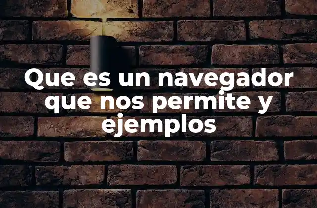 Que es un Navegador que Nos Permite y Ejemplos