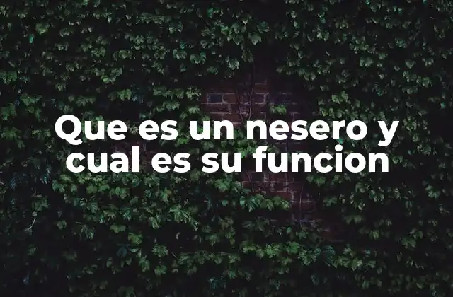 Que es un Nesero y Cual es Su Funcion