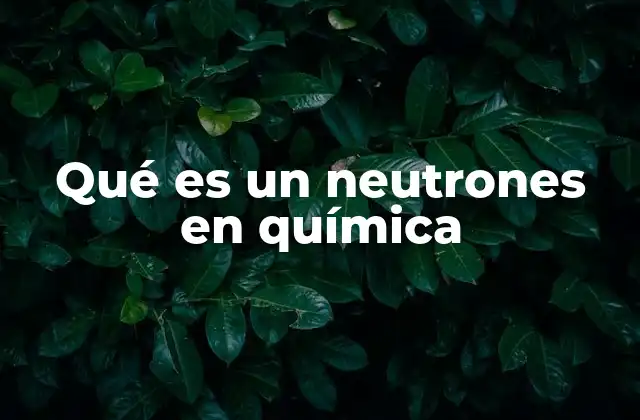 Qué es un Neutrones en Química