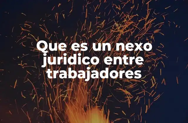 Que es un Nexo Juridico entre Trabajadores