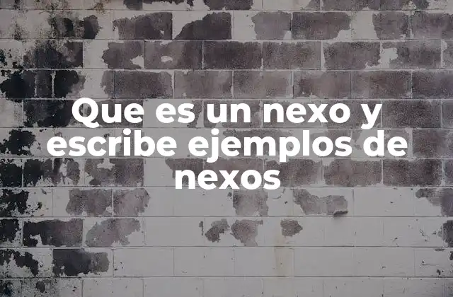 Que es un Nexo y Escribe Ejemplos de Nexos