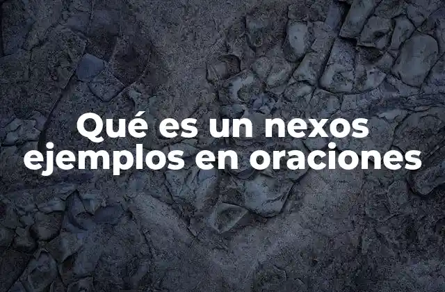 Qué es un Nexos Ejemplos en Oraciones