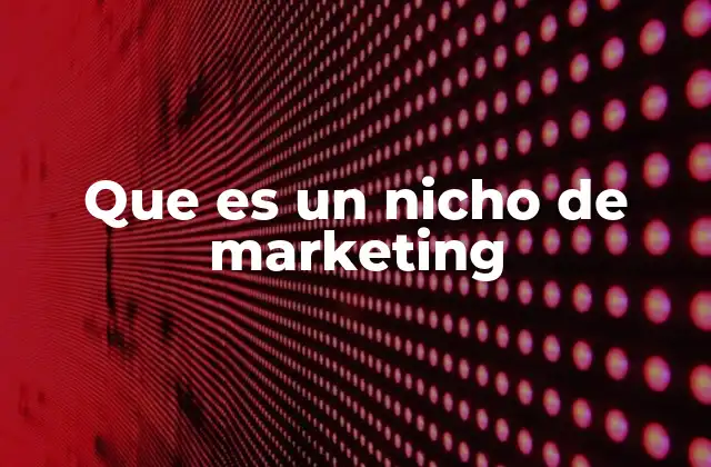 Que es un Nicho de Marketing