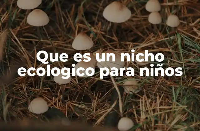 Que es un Nicho Ecologico para Niños