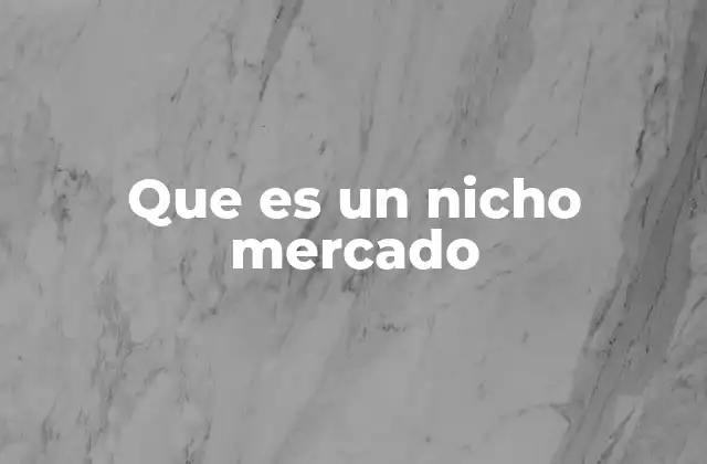 Que es un Nicho Mercado
