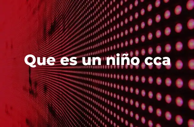 Que es un Niño Cca