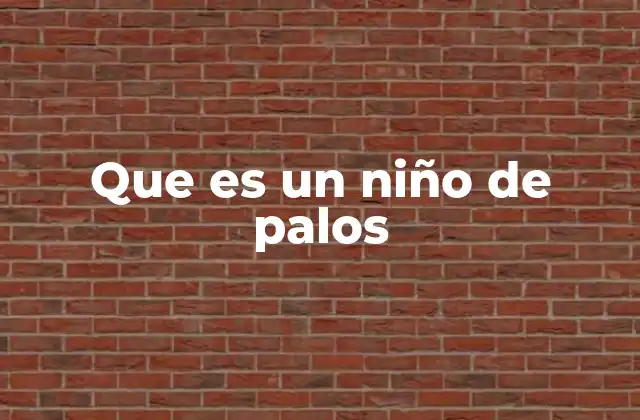 Que es un Niño de Palos