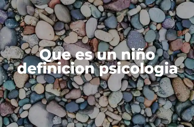 Que es un Niño Definicion Psicologia