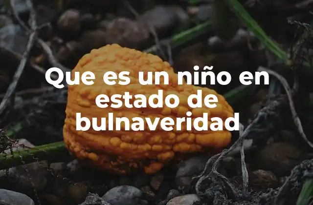 Que es un Niño en Estado de Bulnaveridad