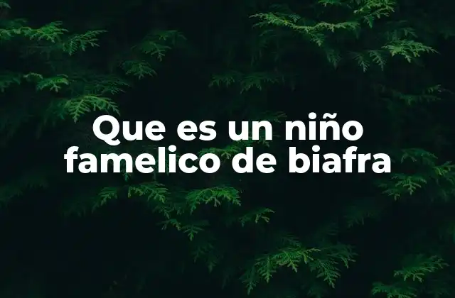Que es un Niño Famelico de Biafra