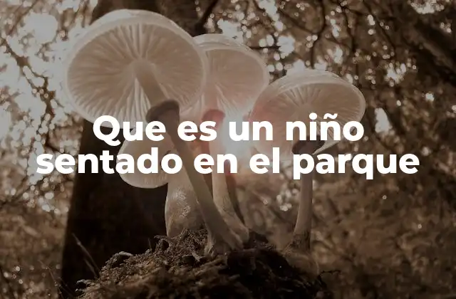 Que es un Niño Sentado en el Parque