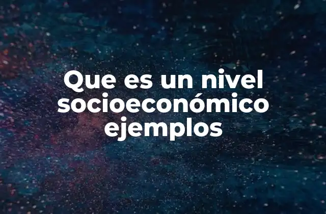 Que es un Nivel Socioeconómico Ejemplos