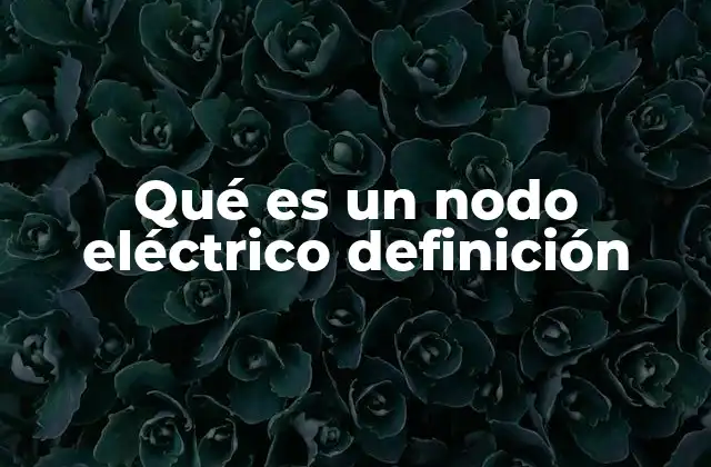 Qué es un Nodo Eléctrico Definición