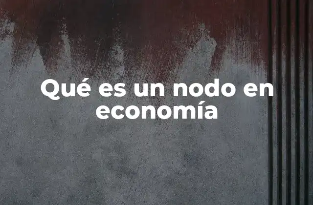 Qué es un Nodo en Economía