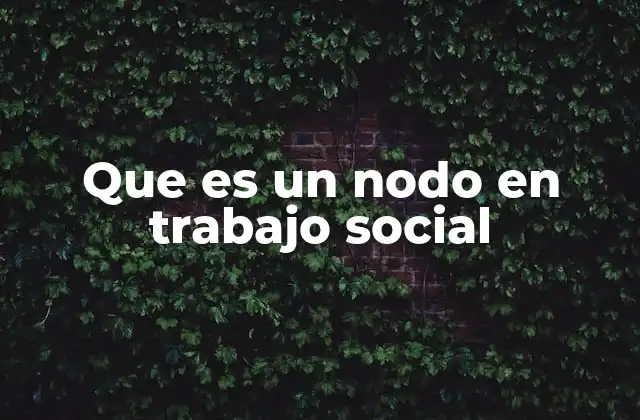 Que es un Nodo en Trabajo Social