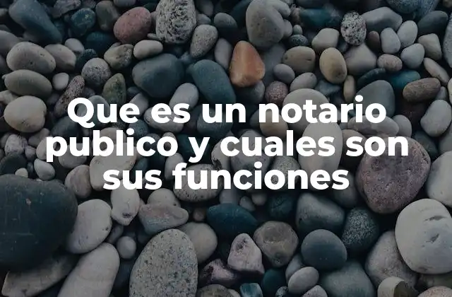 Que es un Notario Publico y Cuales Son Sus Funciones