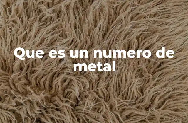 Que es un Numero de Metal