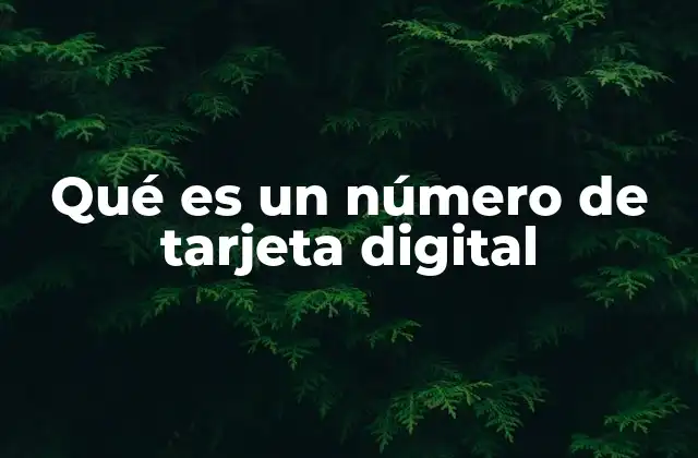 Qué es un Número de Tarjeta Digital