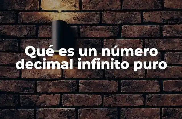 Qué es un Número Decimal Infinito Puro