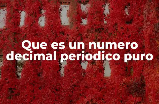 Que es un Numero Decimal Periodico Puro