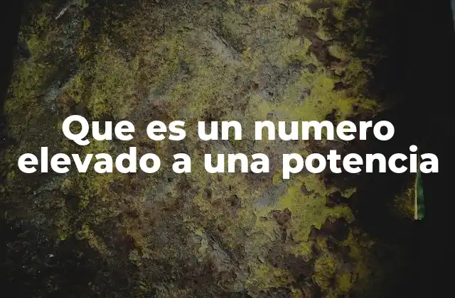Que es un Numero Elevado a una Potencia