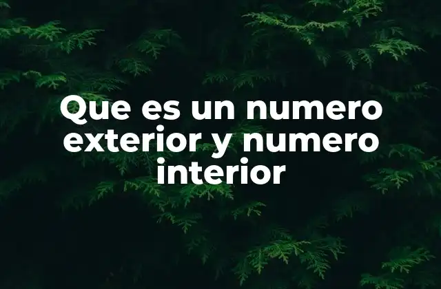 Que es un Numero Exterior y Numero Interior