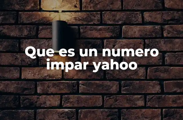 Que es un Numero Impar Yahoo